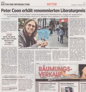 Peter Coon – Literaturpreis 2019 der Gruppe 48, WAZ Witten